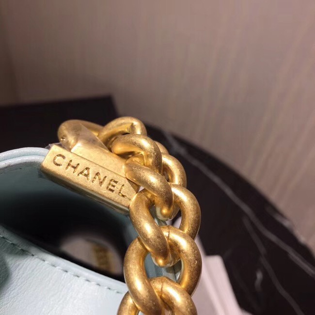 Chanel Leboy Original Calfskin leather Shoulder Bag G67086 sky blue & gold -Tone Metal