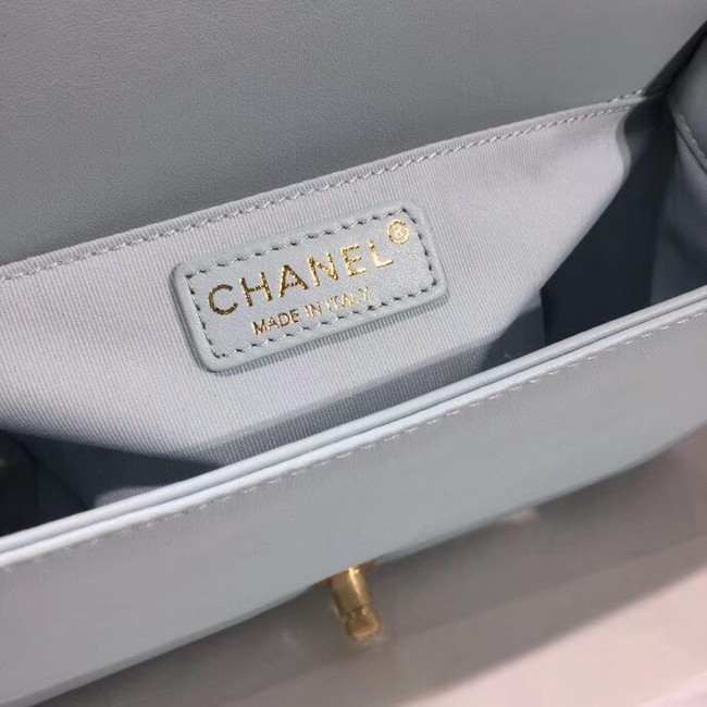 Chanel Leboy Original Calfskin leather Shoulder Bag G67086 sky blue & gold -Tone Metal
