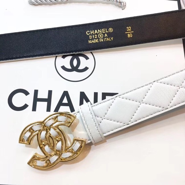 Chanel Calf Leather Belt Wide with 32mm 56607