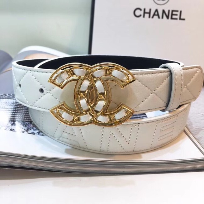 Chanel Calf Leather Belt Wide with 32mm 56607