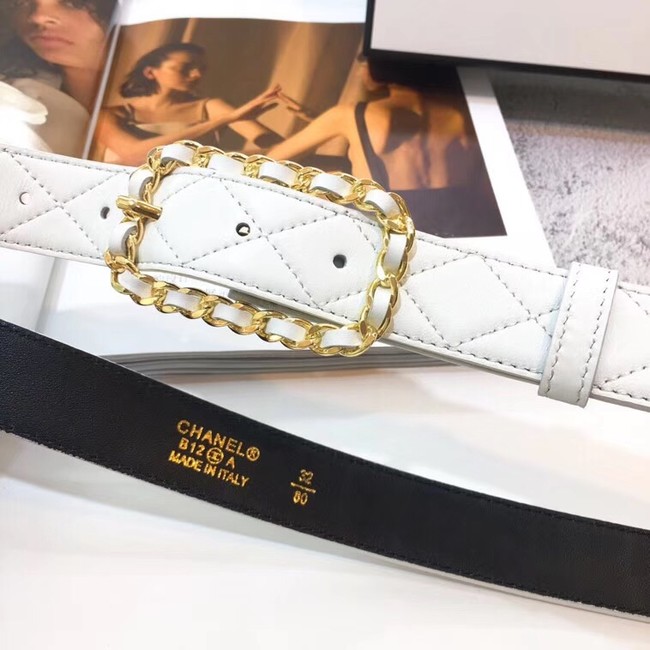 Chanel Calf Leather Belt Wide with 30mm 56598