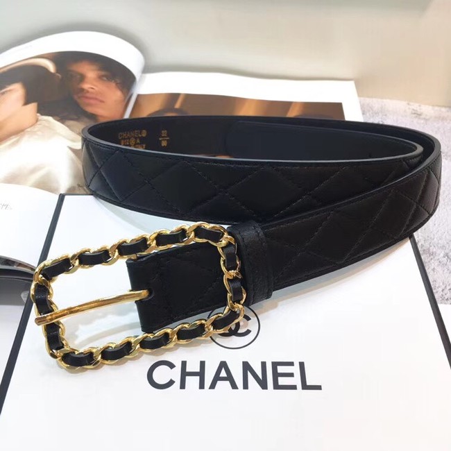 Chanel Calf Leather Belt Wide with 30mm 56600