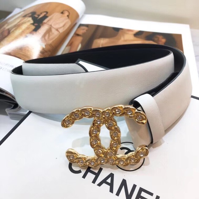 Chanel Calf Leather Belt Wide with 30mm 56601