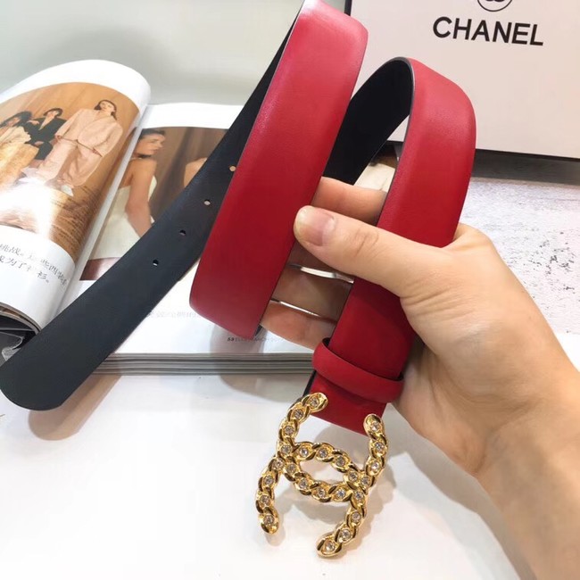 Chanel Calf Leather Belt Wide with 30mm 56602