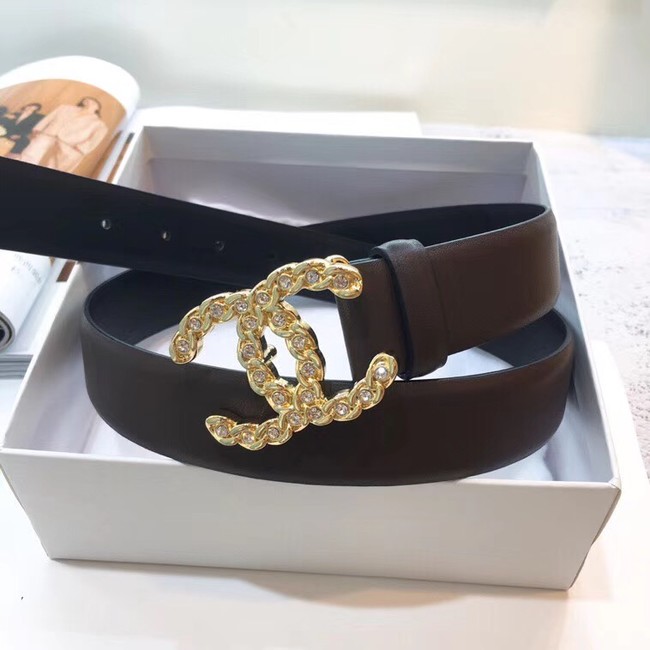 Chanel Calf Leather Belt Wide with 30mm 56603