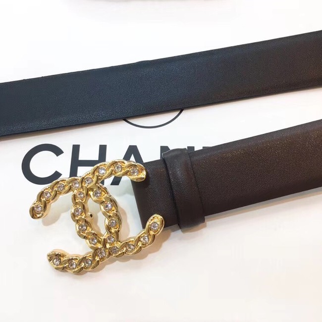Chanel Calf Leather Belt Wide with 30mm 56603