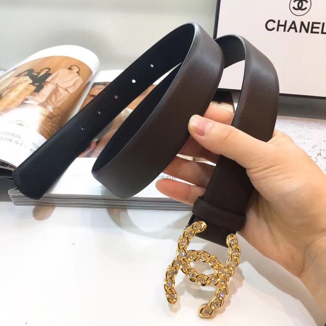 Chanel Calf Leather Belt Wide with 30mm 56603