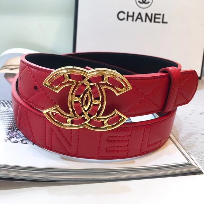 Chanel Calf Leather Belt Wide with 32mm 56608