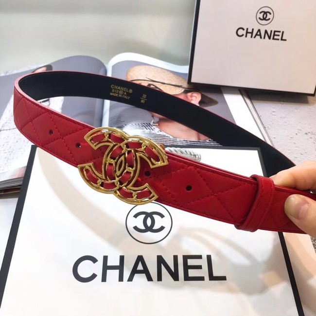 Chanel Calf Leather Belt Wide with 32mm 56608