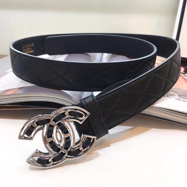 Chanel Calf Leather Belt Wide with 32mm 56609