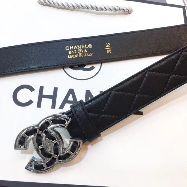 Chanel Calf Leather Belt Wide with 32mm 56609