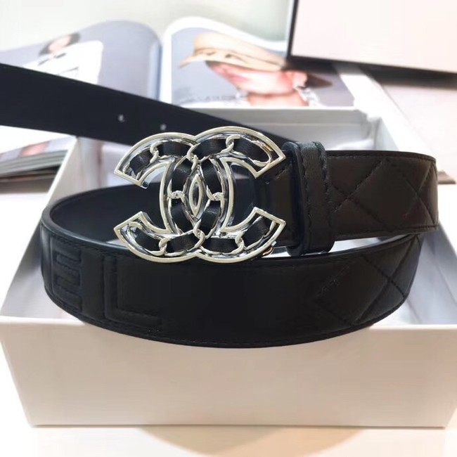 Chanel Calf Leather Belt Wide with 32mm 56609