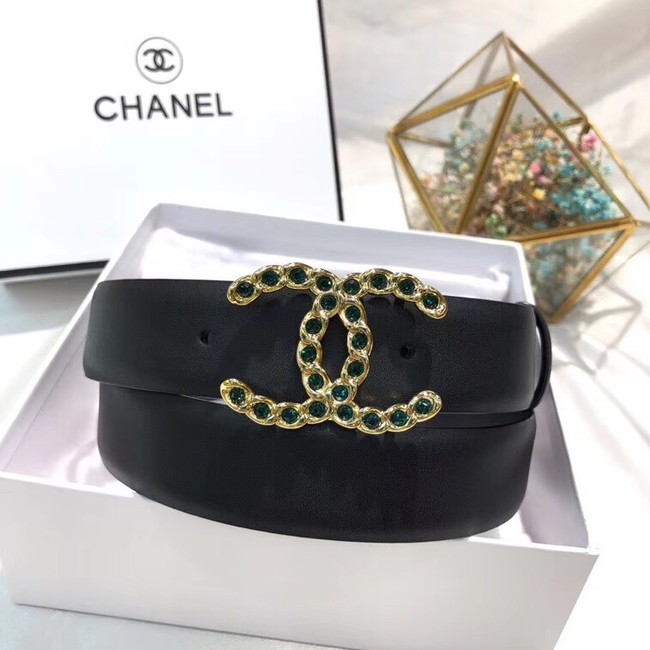 Chanel Calf Leather Belt Wide with 30mm 56613