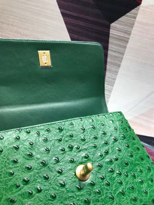 Chanel flap bag with top handle B93737 green