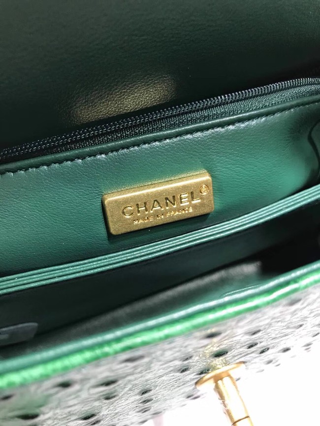 Chanel flap bag with top handle B93737 green