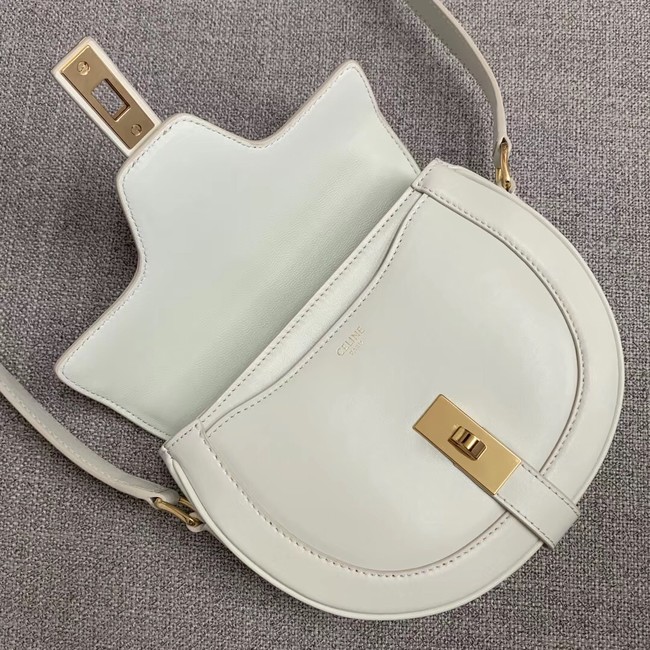 CELINE SMALL BESACE 16 BAG IN SATINATED CALFSKIN CROSS BODY 188013 WHITE