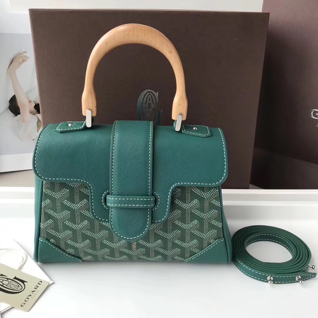 Goyard Calfskin Leather Mini Tote Bag 9955 green