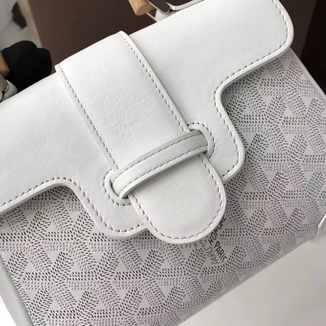 Goyard Calfskin Leather Mini Tote Bag 9955 white