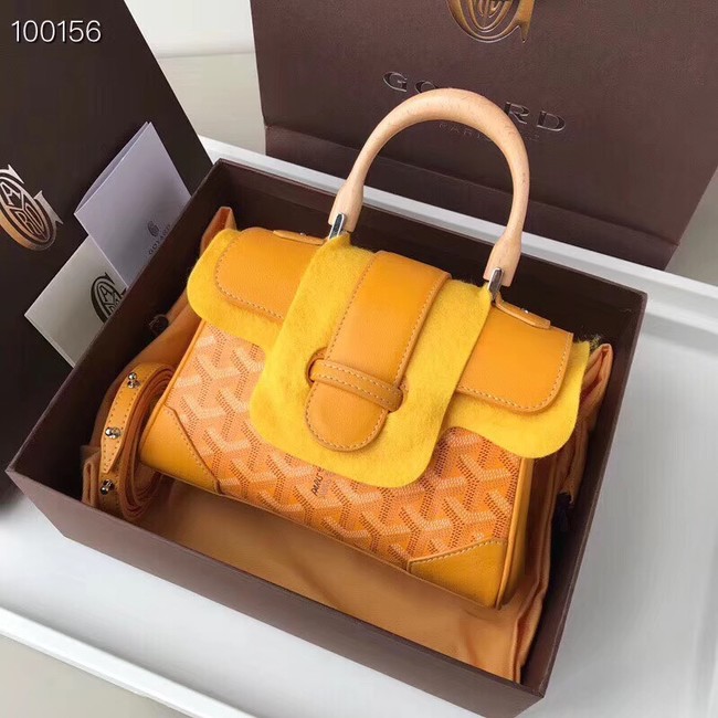 Goyard Calfskin Leather Mini Tote Bag 9955 yellow