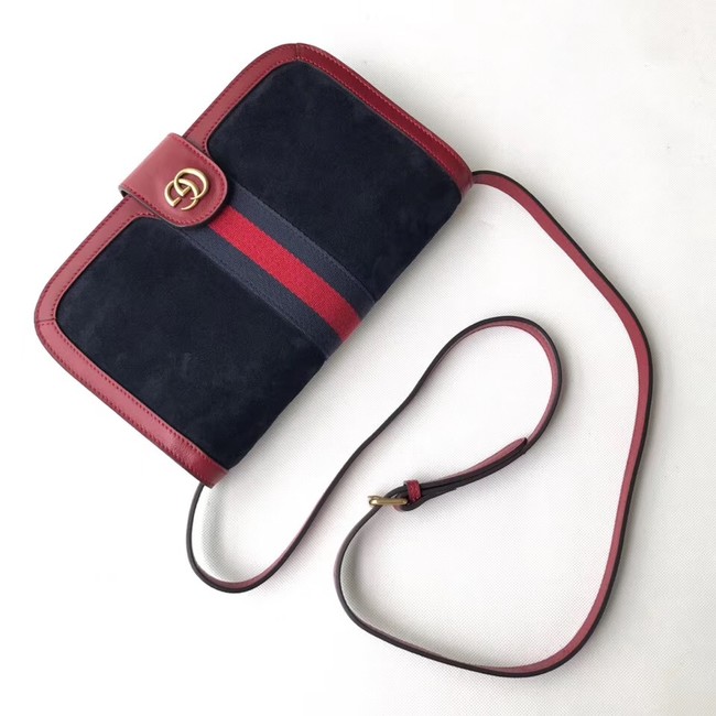 Gucci Ophidia GG Supreme small suede shoulder bag 548304 Dark blue