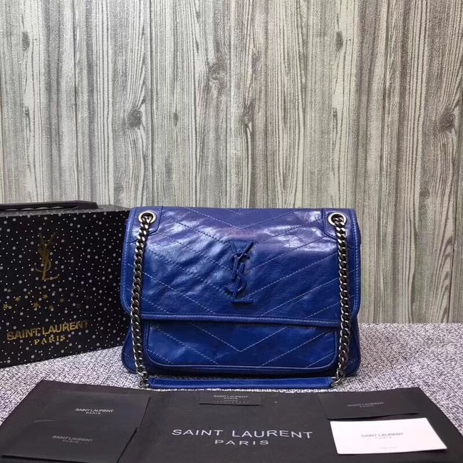 SAINT LAURENT Medium Niki leather shoulder bag 61060 blue
