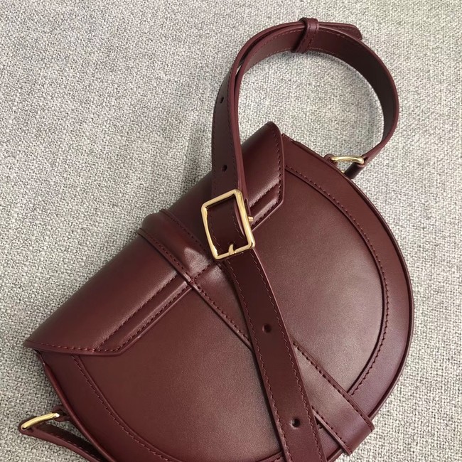 CELINE SMALL BESACE 16 BAG IN SATINATED CALFSKIN CROSS BODY 188013 BURGUNDY