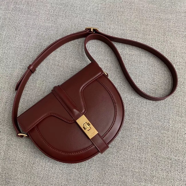 CELINE SMALL BESACE 16 BAG IN SATINATED CALFSKIN CROSS BODY 188013 BURGUNDY