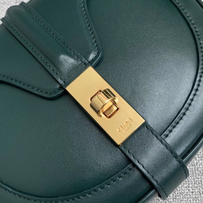 CELINE SMALL BESACE 16 BAG IN SATINATED CALFSKIN CROSS BODY 188013 GREEN