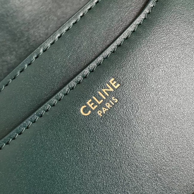 CELINE SMALL BESACE 16 BAG IN SATINATED CALFSKIN CROSS BODY 188013 GREEN