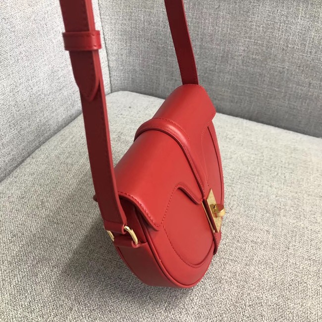 CELINE SMALL BESACE 16 BAG IN SATINATED CALFSKIN CROSS BODY 188013 RED