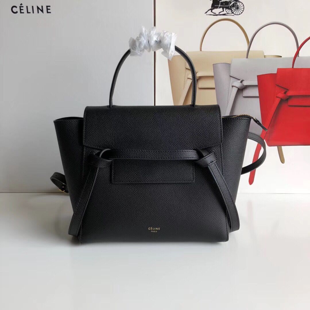 Celine NANO BELT BAG IN GRAINED CALFSKIN 99970 Black