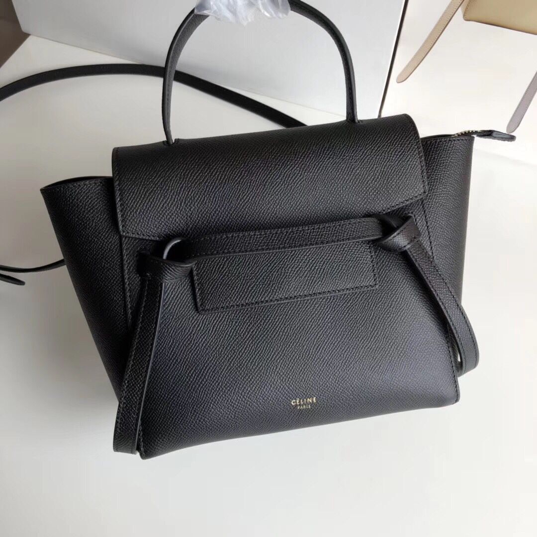 Celine NANO BELT BAG IN GRAINED CALFSKIN 99970 Black