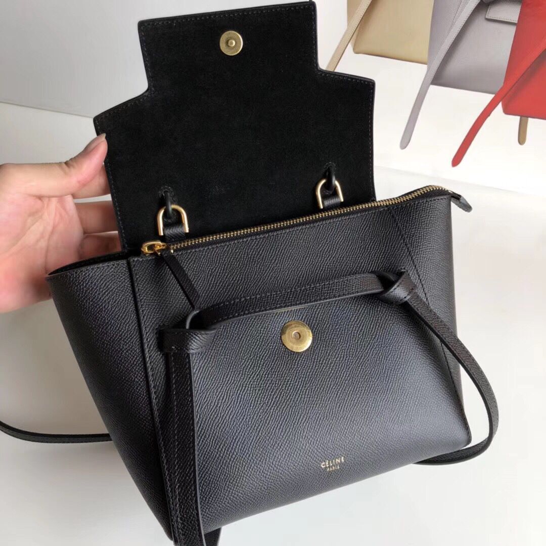 Celine NANO BELT BAG IN GRAINED CALFSKIN 99970 Black