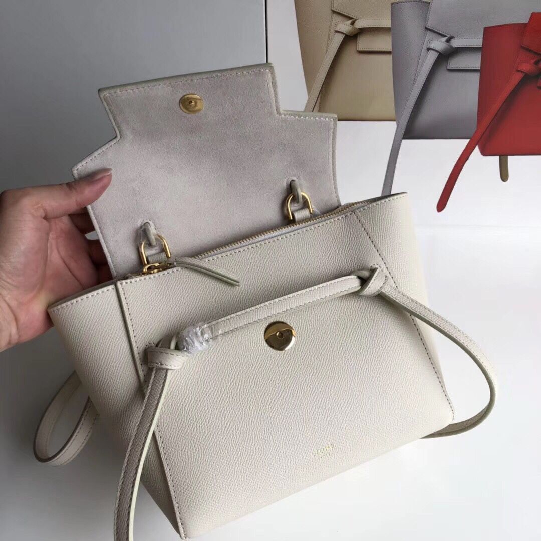 Celine NANO BELT BAG IN GRAINED CALFSKIN 99970 Offwhite