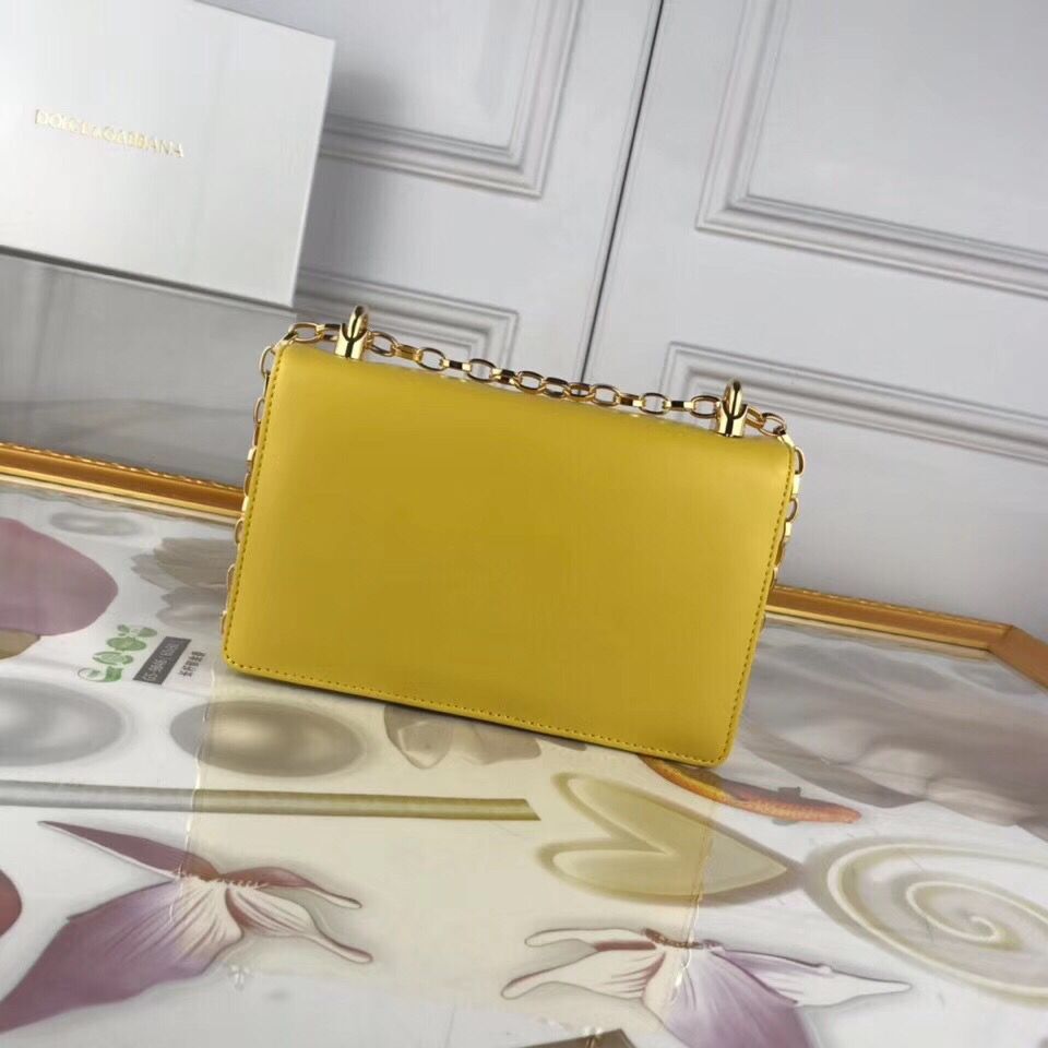 Dolce & Gabbana Original Leather Shoulder Bag BB6315 Yellow