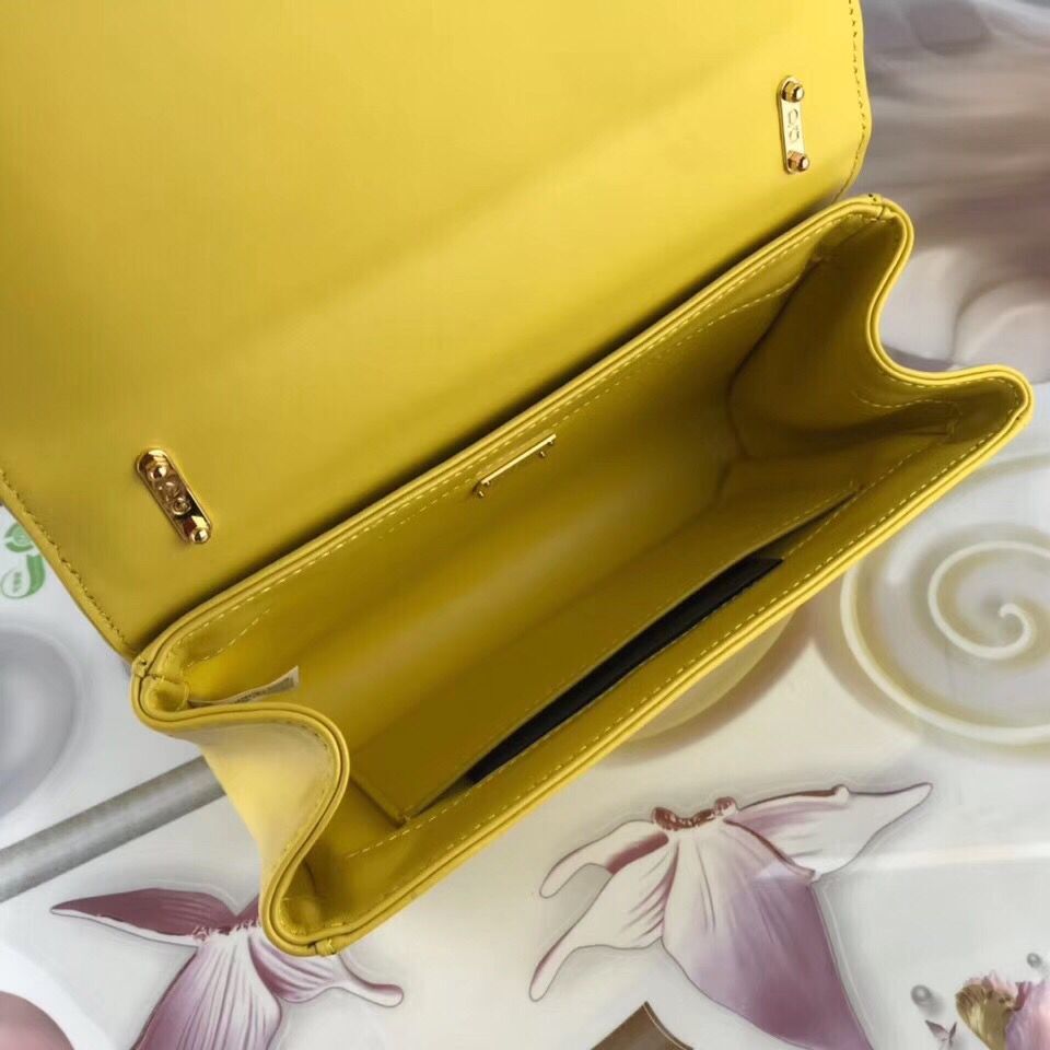 Dolce & Gabbana Original Leather Shoulder Bag BB6315 Yellow