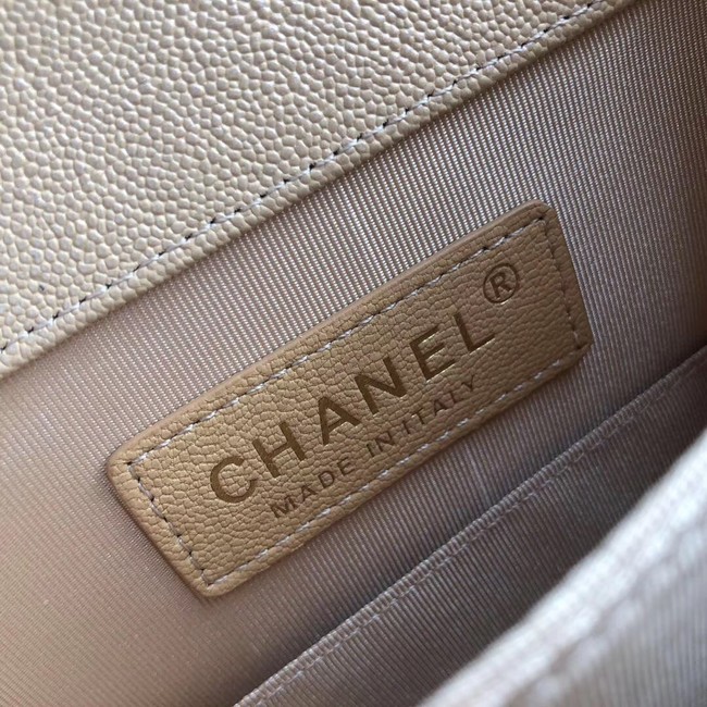 Boy chanel handbag Grained Calfskin & Gold-Tone Metal AS0130 Camel