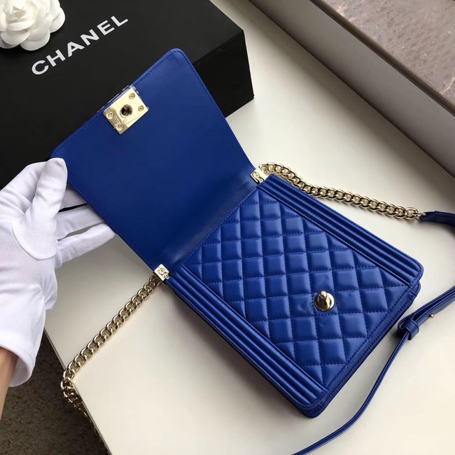 Boy chanel handbag Patent leather & Gold-Tone Metal AS0130 blue