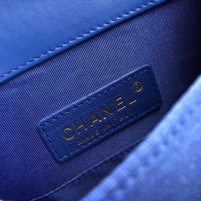 Boy chanel handbag Patent leather & Gold-Tone Metal AS0130 blue