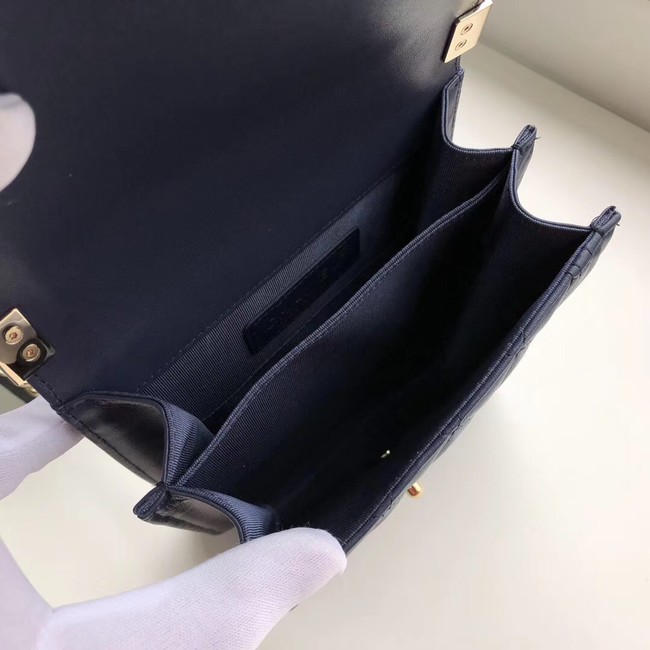 Boy chanel handbag Sheepskin & Gold-Tone Metal AS0130 dark blue