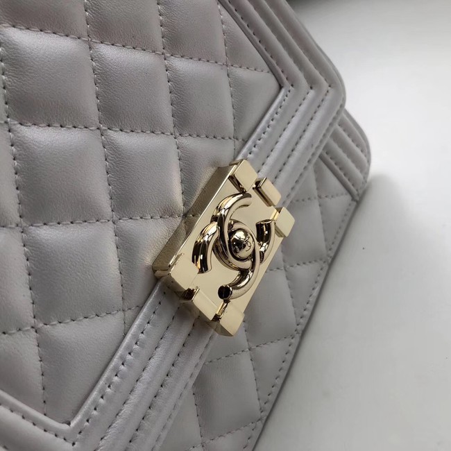 Boy chanel handbag Sheepskin & Gold-Tone Metal AS0130 white