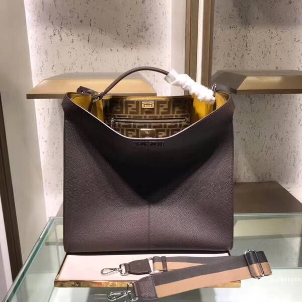 Fendi PEEKABOO X-LITE Brown leather bag 8BN304B