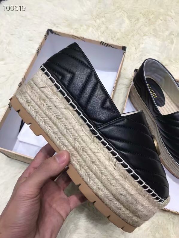 Gucci  Chevron leather espadrille with Double G GG1507LRF black