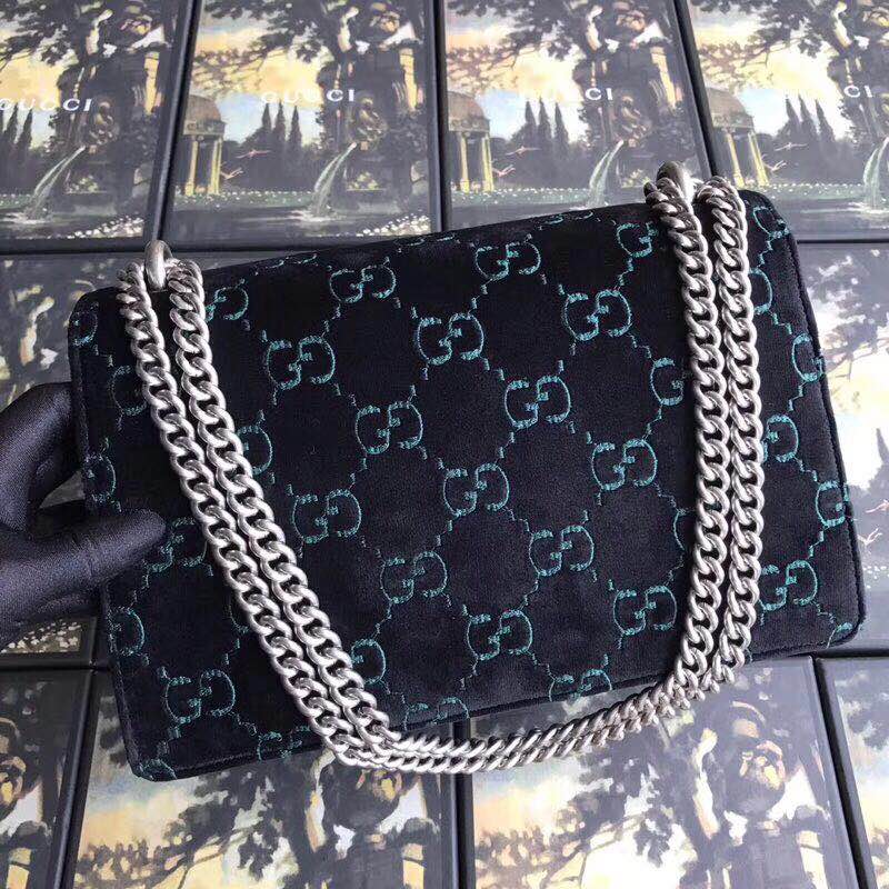 Gucci Dionysus GG velvet small shoulder bag 400249 black