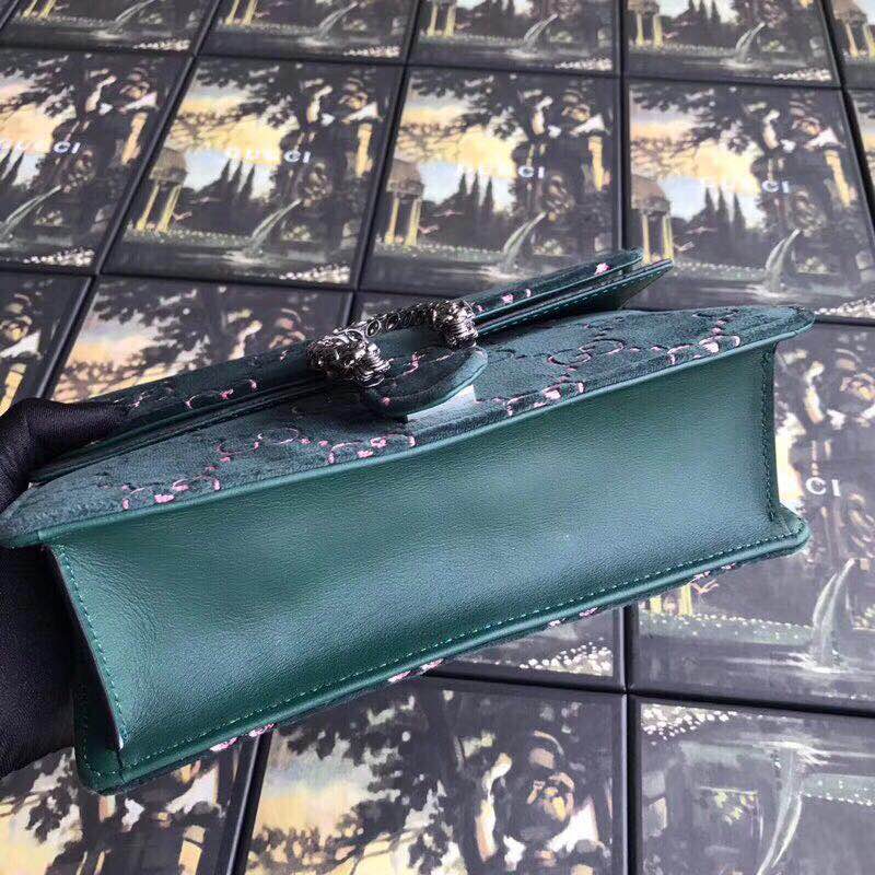 Gucci Dionysus GG velvet small shoulder bag 499623 green