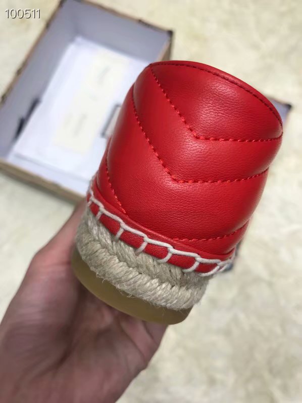 Gucci Leather espadrille with Double G GG1506LRF red