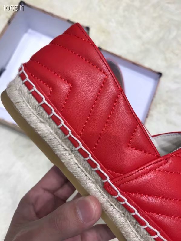 Gucci Leather espadrille with Double G GG1506LRF red