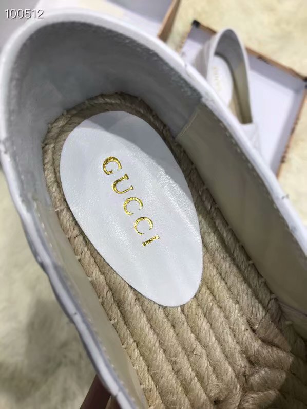 Gucci Leather espadrille with Double G GG1506LRF white