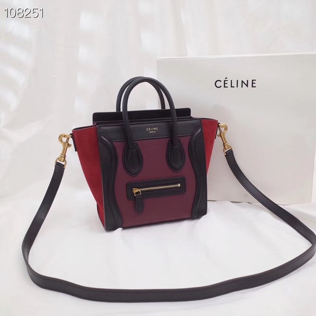 CELINE NANO LUGGAGE BAG IN LAMINATED LAMBSKIN 168243-1