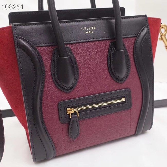 CELINE NANO LUGGAGE BAG IN LAMINATED LAMBSKIN 168243-1